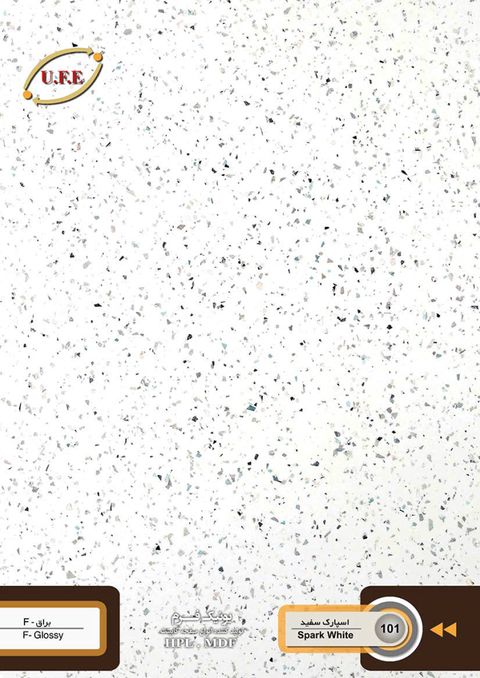 صفحه کابینت ۱۰۱ اسپارک سفید SPARK WHITE ۶۰ براق ۳۲ یک لب گرد یونیک فرم